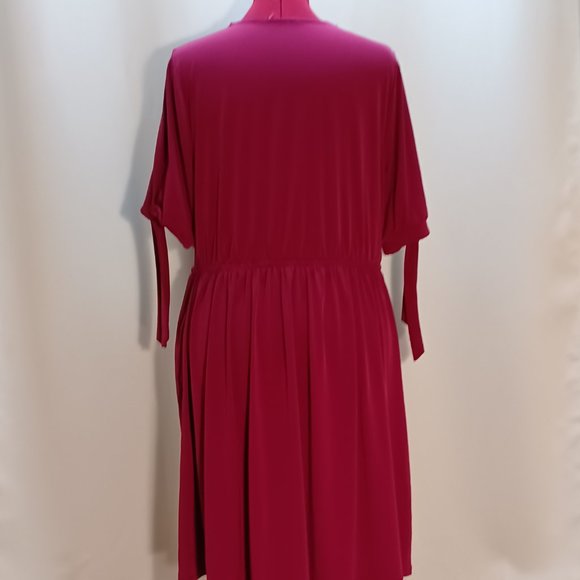 Dress women's plus size dark pink dress - Picture 2 of 7